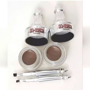 2 pk BENEFIT KA BROW CREAM GEL BROW COLOR WITH BRUSH # 3 MEDIUM 0.1 oz (U/B)